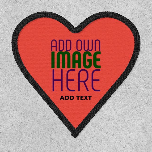 SWAG EDITABLE RED ORANGE IMAGE TEXT TEMPLATE HEART PATCH (Front)