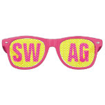 &#39;swag&#39; Neon Pink&amp;yellow Party Retro Sunglasses at Zazzle