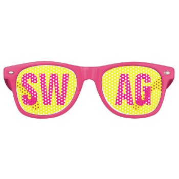 'swag' Neon Pink&yellow Party Retro Sunglasses by chingchingstudio at Zazzle