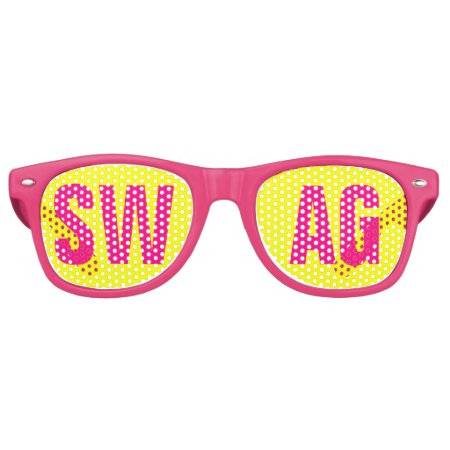 'swag' Neon Pink&yellow Party Retro Sunglasses