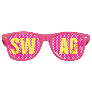 'SWAG' Neon Pink&Yellow Party Retro Sunglasses