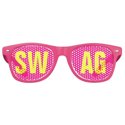 SWAG Neon PinkYellow Party Retro Sunglasses