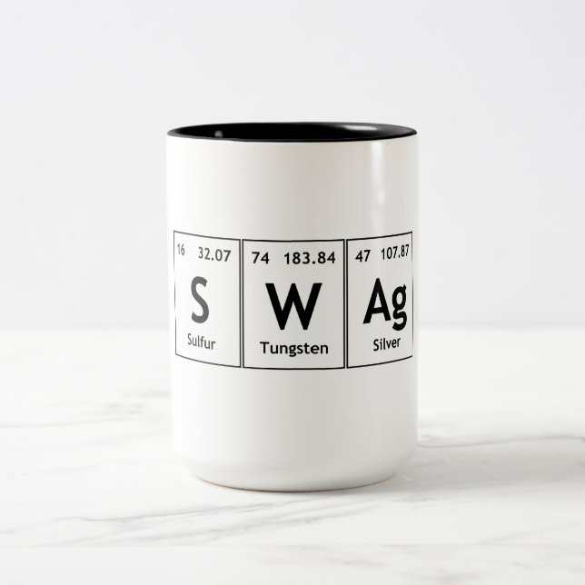 SWAg Periodic Table Element Word Chemistry Symbol Two-Tone Coffee Mug (Center)