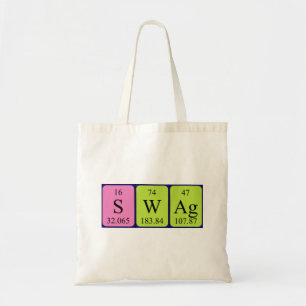 Swag periodic table word tote bag