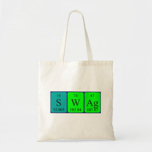 Swag periodic table word tote bag