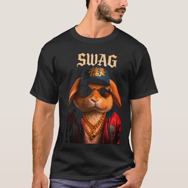 Swag Rabbit - Cool Bunny T-Shirt (Front)