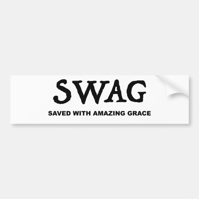 SWAG SAVED WITH AMAZING GRACE BUMPER STICKER (Front)