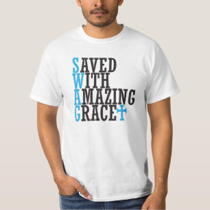 SWAG Saved With Amazing Grace Cross Tee T Shirt