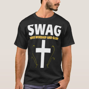 SWAG Serve Worship and Glory Cross Fun Christian T-Shirt