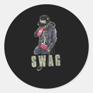 Swag zombie classic round sticker