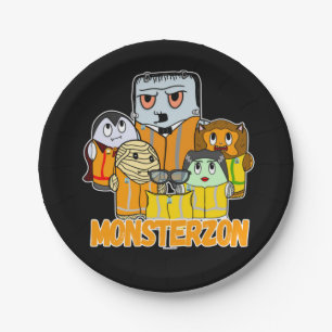 Swagazon Monsters Mummy Frankenstein Dracula Monst Paper Plates