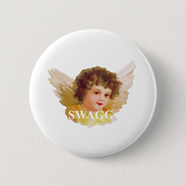 swagg angel cherub button (Front)