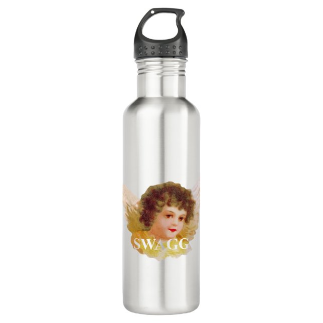 swagg angel cherub stainless steel water bottle (Front)