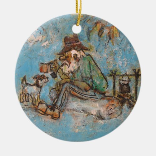 Swaggies Aussie Bush Christmas Ceramic Ornament