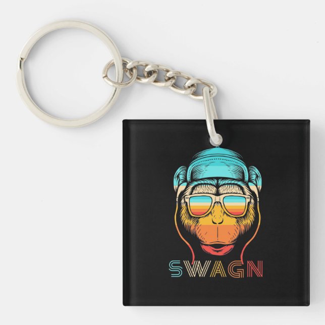Swagn Retro Monkey Keychain (Front)