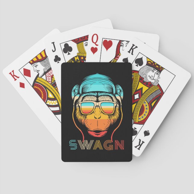 Swagn Retro Monkey Poker Cards (Back)