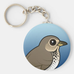 Swainson's Thrush Basic Button Keychain
