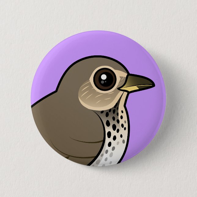 Swainson's Thrush Pinback Button (Front)