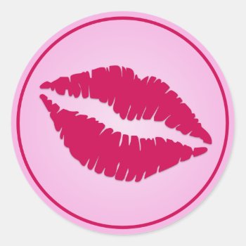 Swak Lips Classic Round Sticker by mariannegilliand at Zazzle