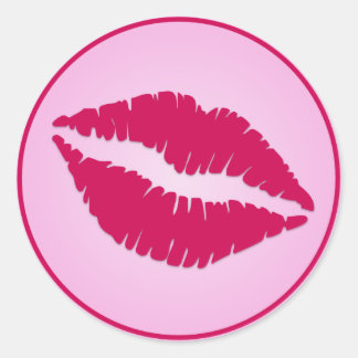 SWAK Lips Classic Round Sticker