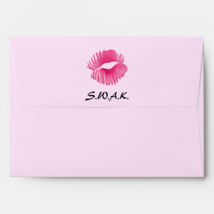 SWAK Sealed With a Kiss Hot Pink Lips Print Envelope