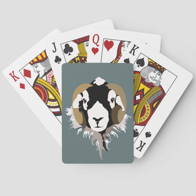 SWaledale sheep head Poker Cards (Back)