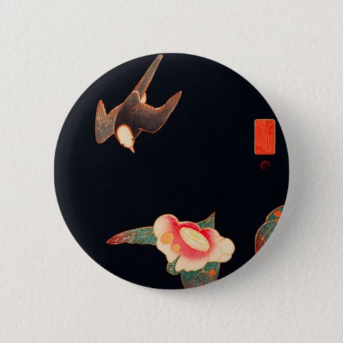 Swallow and Camellia 1900 by Ito Jakuchu Button