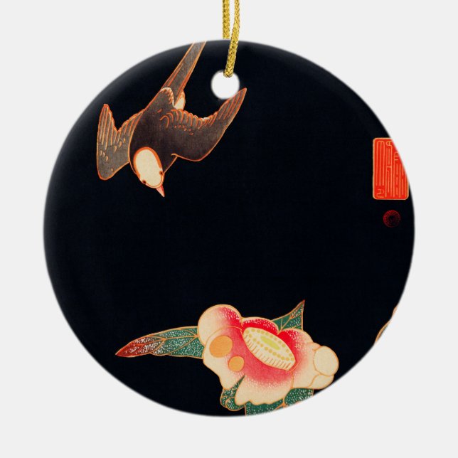 Swallow and Camellia (1900) by Ito Jakuchu Ceramic Ornament (Front)