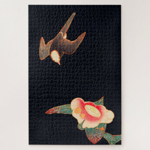Swallow and Camellia (1900) by Ito Jakuchu Jigsaw Puzzle