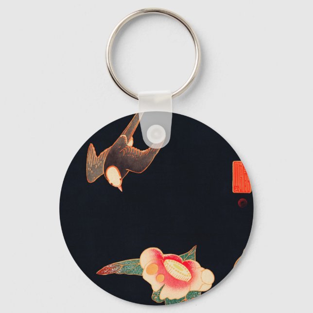 Swallow and Camellia (1900) by Ito Jakuchu Keychain (Front)
