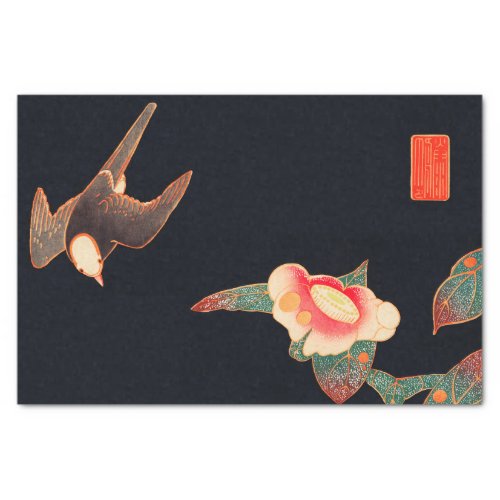 Swallow and Camellia 1900 by Ito Jakuchu Tissue Paper