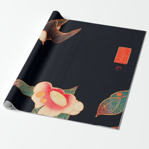 Swallow and Camellia 1900 by Ito Jakuchu Wrapping Paper