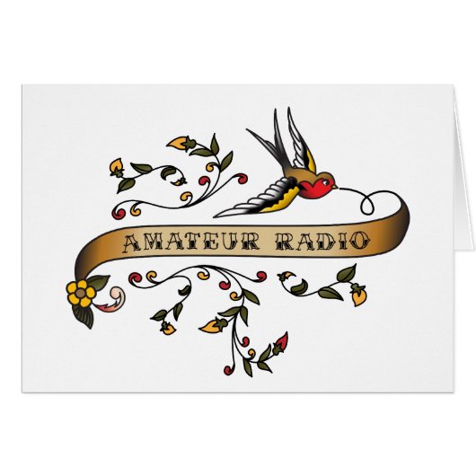 Swallow and Scroll with Amateur Radio Cards (Front Horizontal)