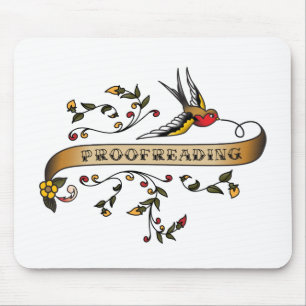 Swallow and Scroll with Proofreading Mouse Pad