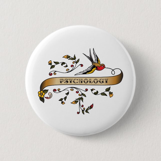 Swallow and Scroll with Psychology Button (Front)