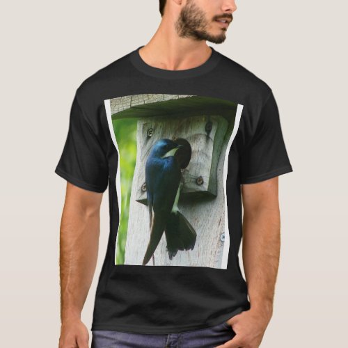 Swallow Bird Checking Out a Birdhouse T_Shirt