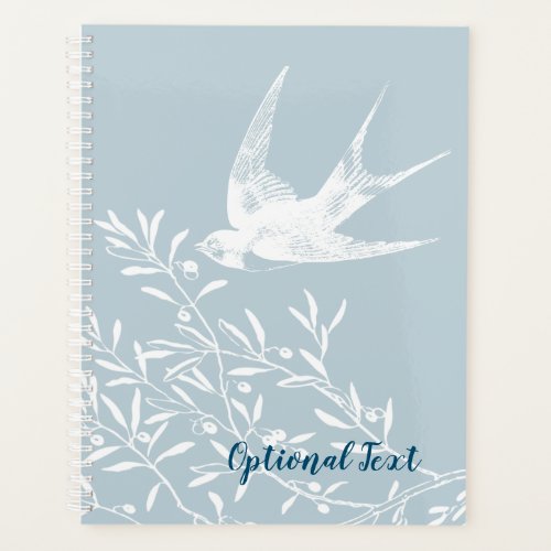 Swallow Bird Flying over Olive Branches Planner