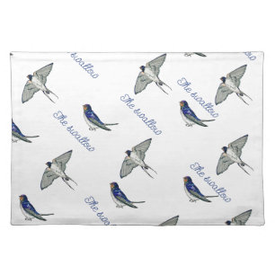Swallow bird pattern cloth placemat