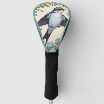Swallow Bird Swallows Birds Forget Me Not          Golf Head Cover by BoogieMonst at Zazzle