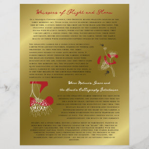 Swallow Birds & Chinese Heart Oriental Floral Gold Flyer