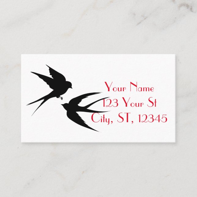 Swallow Birds Silhouettes Thunder_Cove  Business Card (Front)