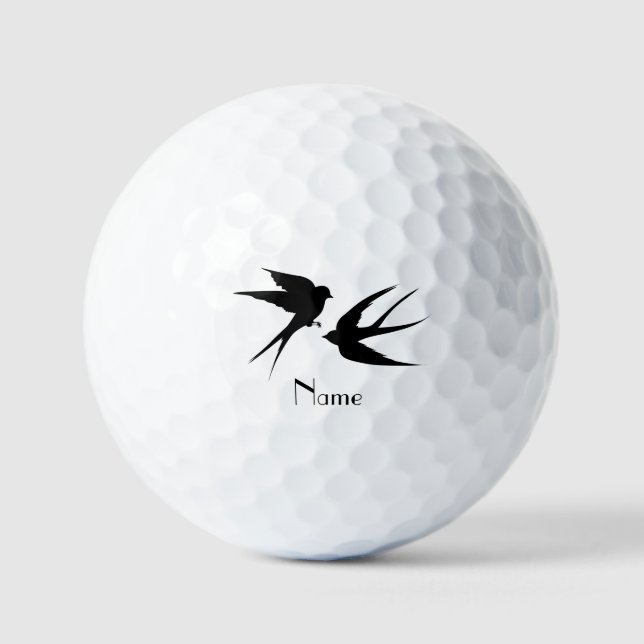 Swallow Birds Silhouettes Thunder_Cove  Golf Balls (Front)