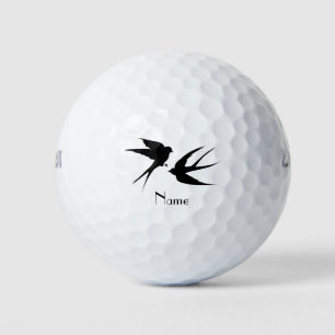 Swallow Birds Silhouettes Thunder_Cove Golf Balls