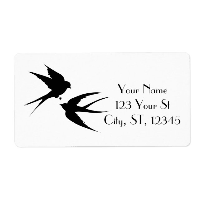 Swallow Birds Silhouettes Thunder_Cove  Label (Front)