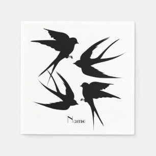 Swallow Birds Silhouettes Thunder_Cove Napkins