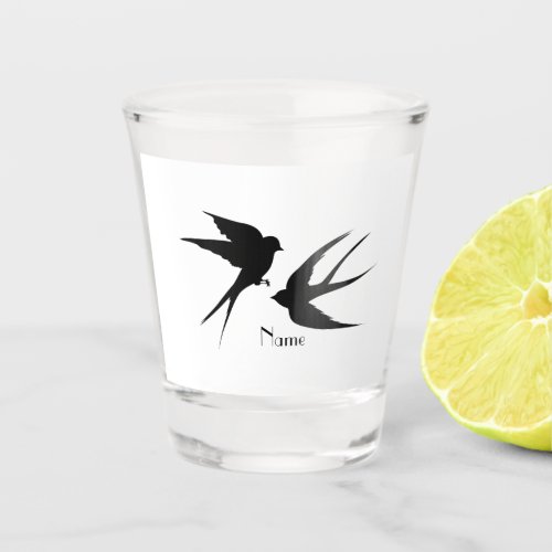 Swallow Birds Silhouettes Thunder_Cove   Shot Glass