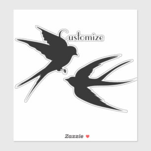 Swallow Birds Silhouettes Thunder_Cove Sticker