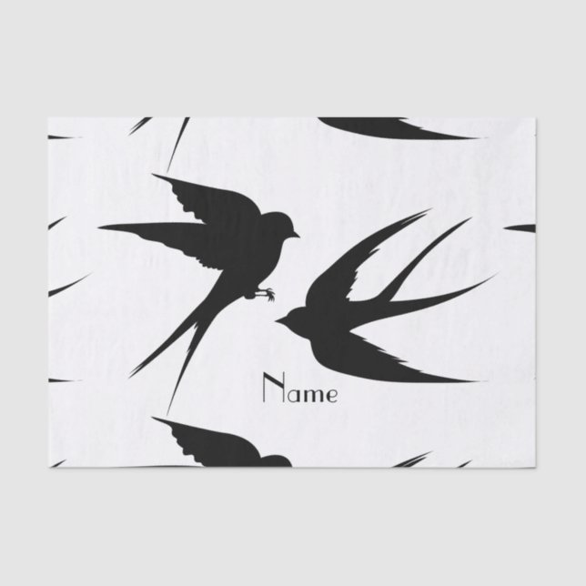 Swallow Birds Silhouettes Thunder_Cove   Tissue Paper (Front)