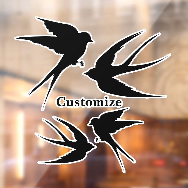 Swallow Birds Silhouettes Thunder_Cove Window Cling (Sheet 2)
