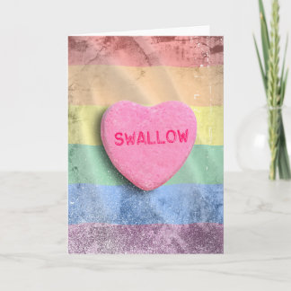 Swallow Candy Heart Holiday Card